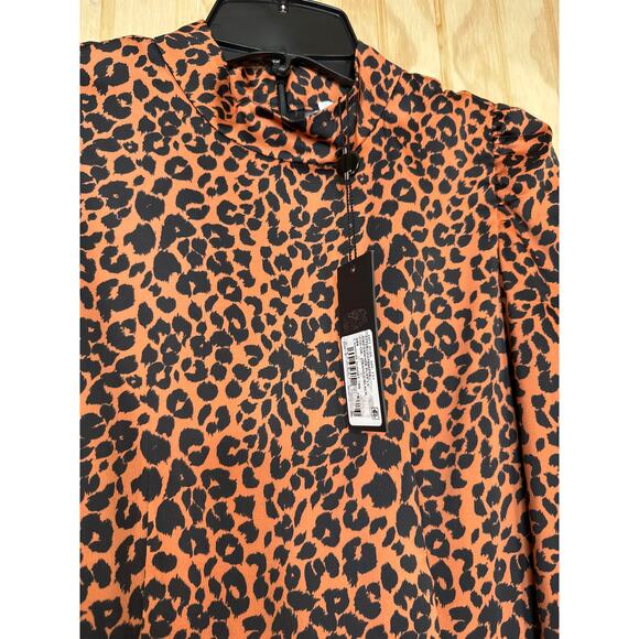 Gianni Bini Canyon Sunset Cheetah Print Puff Sleeve Dress Size 2 NWT DRS Sawyer - Picture 3 of 7